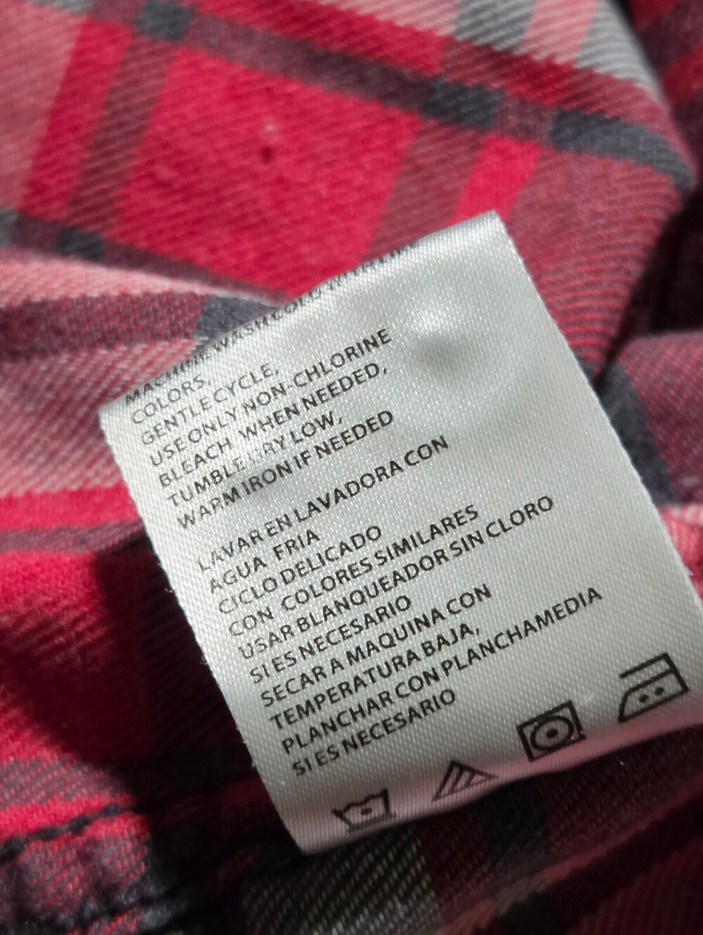 Weatherproof Vintage Red Gray Plaid Button-Up Shirt Large - Picture 8 of 12